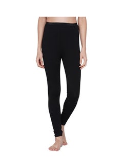 Buy High Waist Ultra Soft Tummy Support Stretchy Leggings Black in UAE