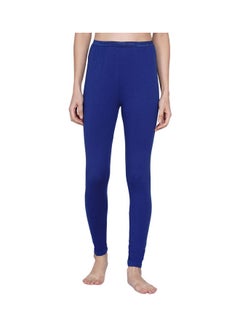 Buy High Waist Ultra Soft Tummy Support Stretchy Leggings Imperial Blue in UAE