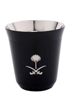 Buy 2-Piece Set Pola Ksa Stainless Steel Cup Black 175ml in UAE