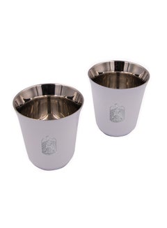 Buy 2-Piece Set Pola UAE Stainless Steel Cup White 175ml in UAE