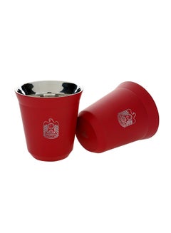 Buy 2-Piece Set Pola UAE Stainless Steel Cup Red 175ml in UAE