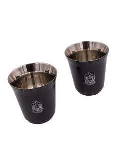 Buy 2-Piece Set Pola UAE Stainless Steel Cup Black 175ml in UAE