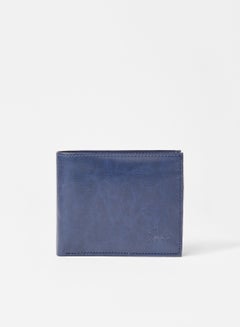 Buy Two Tone Leather Wallet Blue/Orange in Saudi Arabia