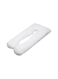 Buy U-Shaped Comfortable Maternity Pillow Cotton White 140 x 90cm in Saudi Arabia