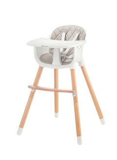 Buy Highchair Sienna, Baby Chair, Ergonomic, Easy To Clean, Wooden Legs, Non-Slip Pads, Removable Tray, For Toddler, From 6 Month To 5 Years, Gray in UAE