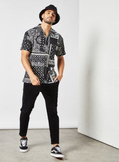 JACK \u0026 JONES Bandana Print Shirt Black 