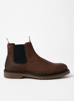 Buy Leather Chelsea Boots Dark Brown in Saudi Arabia