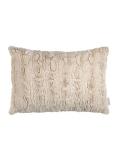 Buy Long Lasting Luxurious Ultra Soft Rectangular Light Weight Hypoallergenic Square Decorative Cushion Polyester Beige 35x50cm in UAE