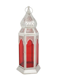 Buy Modern Ramadan Candle Lantern With Glass Unique Luxury Quality Scents For The Perfect Stylish Home Silver 23 x 23 x 54centimeter in Saudi Arabia