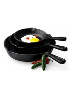Buy 3-Piece Fry Pan Set Black in UAE