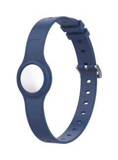 Buy 2-In-1 Mutural Pet Collar Silicone Protective Case For Apple AirTag Navy Blue in Saudi Arabia