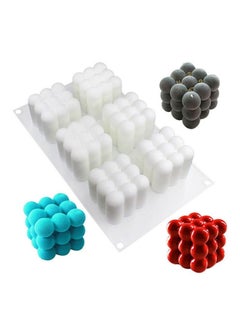 Buy 3D Magic Cube Silicone Cake Mousse Mould White 28x16.6cm in UAE