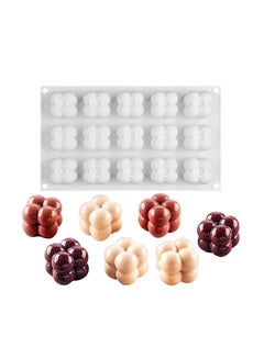 Buy 3D Magic Cube Silicone Cake Mousse Mould White 29.5x17cm in UAE