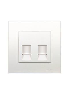 Buy Two Gang Keystone Shutter Wallplate White 8.6x5x8.6cm in UAE