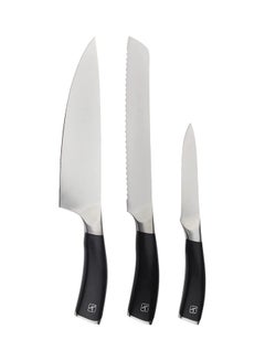 Buy 3-Piece Stainless Steel Knife Black/Silver in UAE