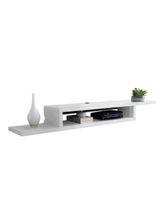 Buy Modern TV Stand Shelf White 135x24x15cm in UAE