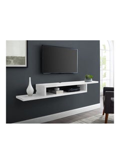 Buy Modern TV Stand Shelf White 110x24x15cm in UAE