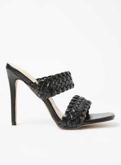 Buy Weave Detail Sandals Black in Saudi Arabia