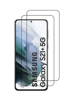اشتري مجموعة لاصقات حماية سوبر شيلدز للشاشة مصنوعة من الزجاج المقوى بحافة ثلاثية الأبعاد لهاتف سامسونج جالاكسي S21 بلس مكونة من قطعتين شفاف في الامارات