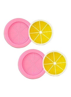 Buy 2-Pack Lemon Slice Orange Fruit Piece Silicone Mold Pink 6 x 4.5cm in Saudi Arabia