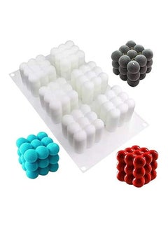 Buy 3D Rubik Cube Fondant Silicone Mousse Cake Mold White 29.5 x 17.2 x 6cm in UAE