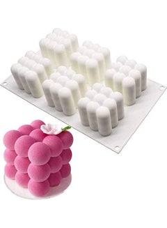 Buy Cube Silicone Mold for Baking Chocolate Cake White 11.61 x 6.77 x 2.36inch in UAE