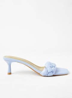Buy Weave Detail Mid Heel Sandals Blue in Saudi Arabia