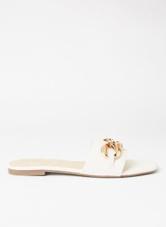 Buy Casual Flat Slides White in Saudi Arabia