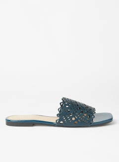 Buy Casual Flat Slides Teal in Saudi Arabia