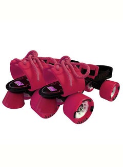 Buy Adjustable Roller Skates Gripper with Vinyl Toe Stopper for Good Control and Adjustable Speed, Age Group 6 to 14 years  (Pink) 27x27x14cm in UAE