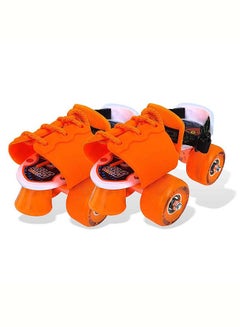 Buy Roller Skates for Kids Gripper Age Group 6 to 14 years with Vinyl Toe Stopper for Good Control and Adjustable Speed (Orange) 10.62x10.23x4.3cm in UAE