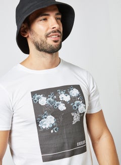 Buy Floral Print T-Shirt White in Saudi Arabia