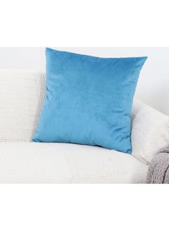 Buy Luxury Velvet Cushion Cover Pillowcase Blue 40 x 40cm in Saudi Arabia