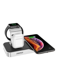 Buy 4-In-1 Wireless Charging Dock For iPhone/iPod/Apple Watch Black in UAE