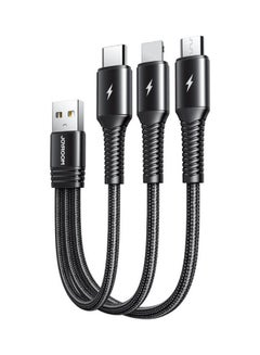 Buy Fast 3 In 1 Sort Charging Data Cable Black in UAE