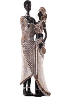 Buy Decorative African Woman Sculpture Multicolour 14 x 40cm in Saudi Arabia