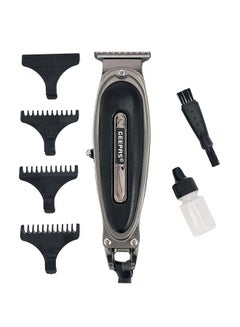 Buy Rechargeable Hair Clipper, LED Display, GTR56044, Li-ion Battery Zero Cutting SS Blade Leather Touch Decorates Fix T-Blade, Male Grooming Set For Body Hair Black in UAE