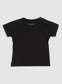 Buy Baby Boys Round Neck Short Sleeve T-Shirt Black in UAE