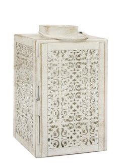 Buy Lantern Metal T-Light Small White/Beige 17x10cm in UAE