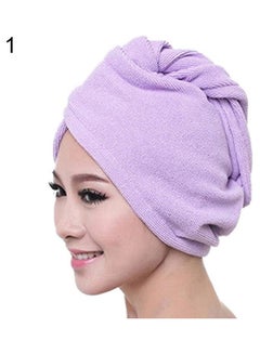 Buy Quick Drying Hair Towel Purple 25x15x10cm in Egypt