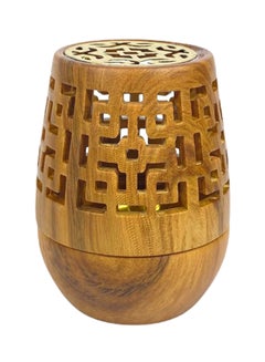 Buy Incense Burner Charcoal Bakhoor Brown/Gold 10cm in Saudi Arabia