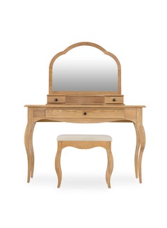 Buy 3-Drawer Prague Dresser With Mirror Oak 146x49x46cm in UAE