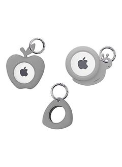 Buy 3-Piece Apple Airtag Covers 2021 Grey in Saudi Arabia