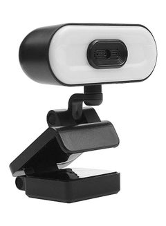 اشتري كاميرا ويب من السيليكون بمنفذ USB بدقة 1080 بكسل مع خاصية إلغاء الضوضاء في جميع الاتجاهات أبيض/أسود في الامارات