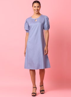 Buy Fashionable Casual Dress Blue in Saudi Arabia