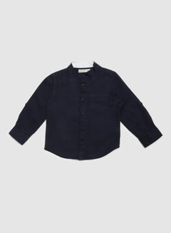 Buy Casual Pocket Detail Shirt Navy Blue in UAE