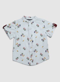 Buy Baby Boys Collared Neck Short Sleeve Shirt Multicolour in UAE