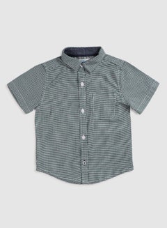 Buy Baby Boys Collar Neck Short Sleeve Shirt With Stripes Multicolour in UAE