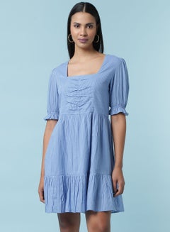 Buy Knit Mini Dress Blue in Saudi Arabia
