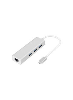 اشتري Adapters Type-C To 3 Port Usb & J45 White في مصر